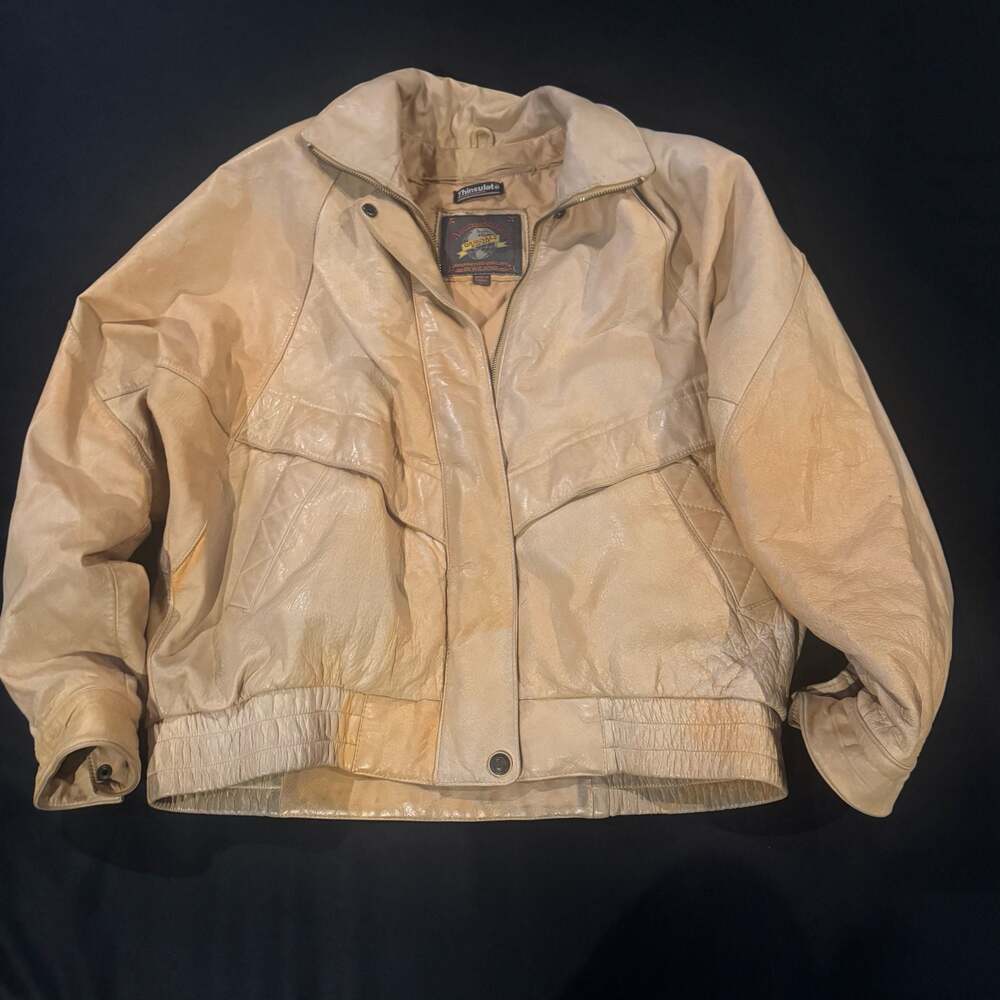 Adventure Bound by Wilsons Vintage Tan Leather Thinsulate Bomber Jacket Size L